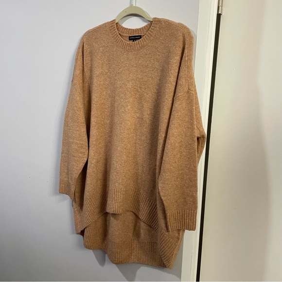 Universal Standard Melissa High Low Pullover Wool Mohair Knit Sweater Camel Tan - Picture 6 of 13